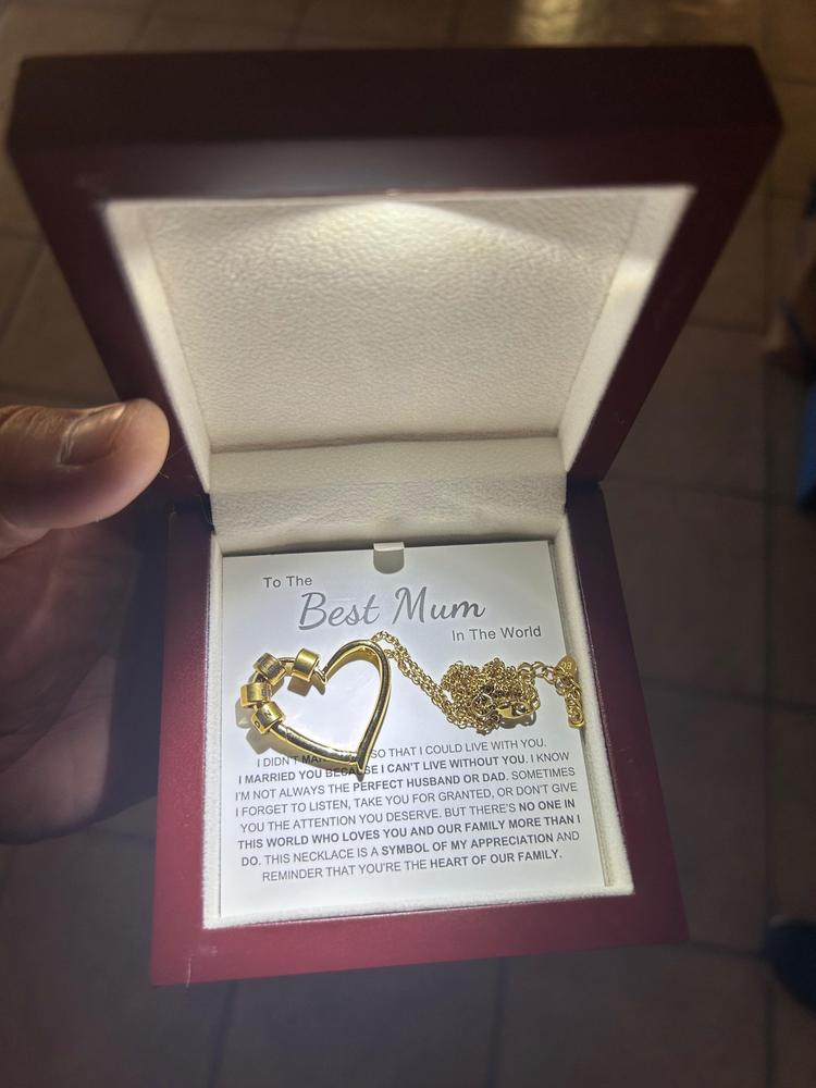 Charming Heart Necklace with Engraved Name Beads For Mum - Customer Photo From Ronnie Landrigan