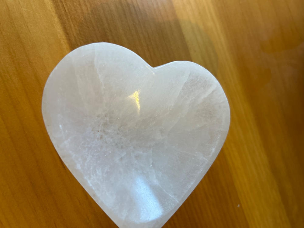 Selenite Heart Bowl - Customer Photo From Nicole Wright