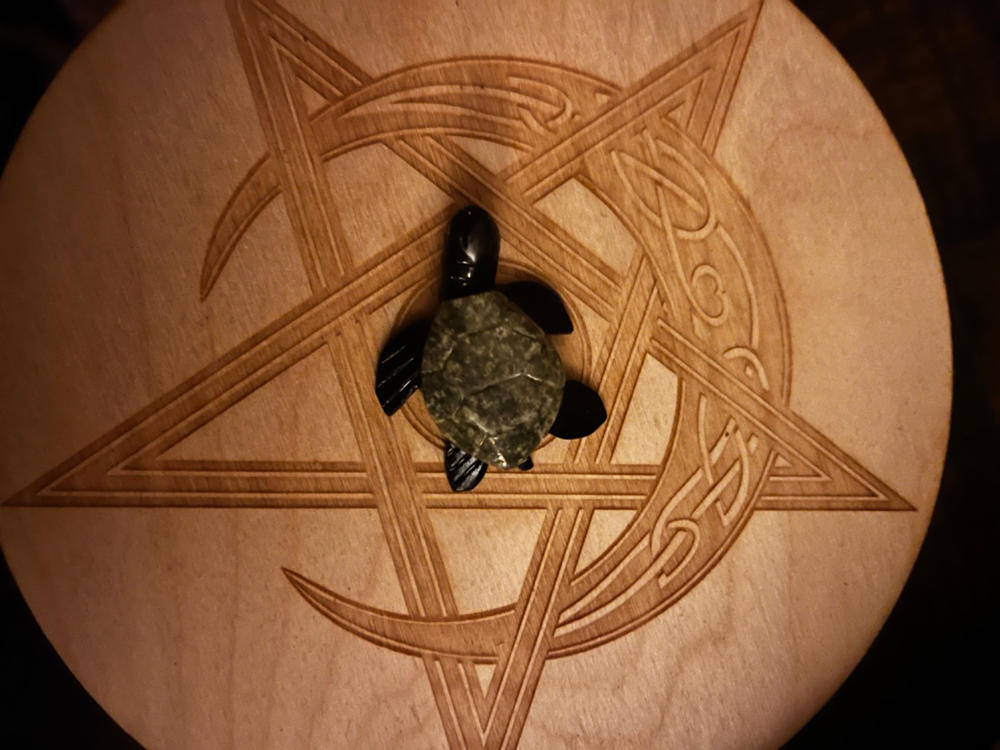 Serpentine Turtle Carving - Customer Photo From Patty T.