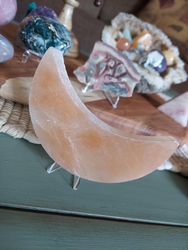 Orange Selenite Moon Plate - Customer Photo From Julie H.