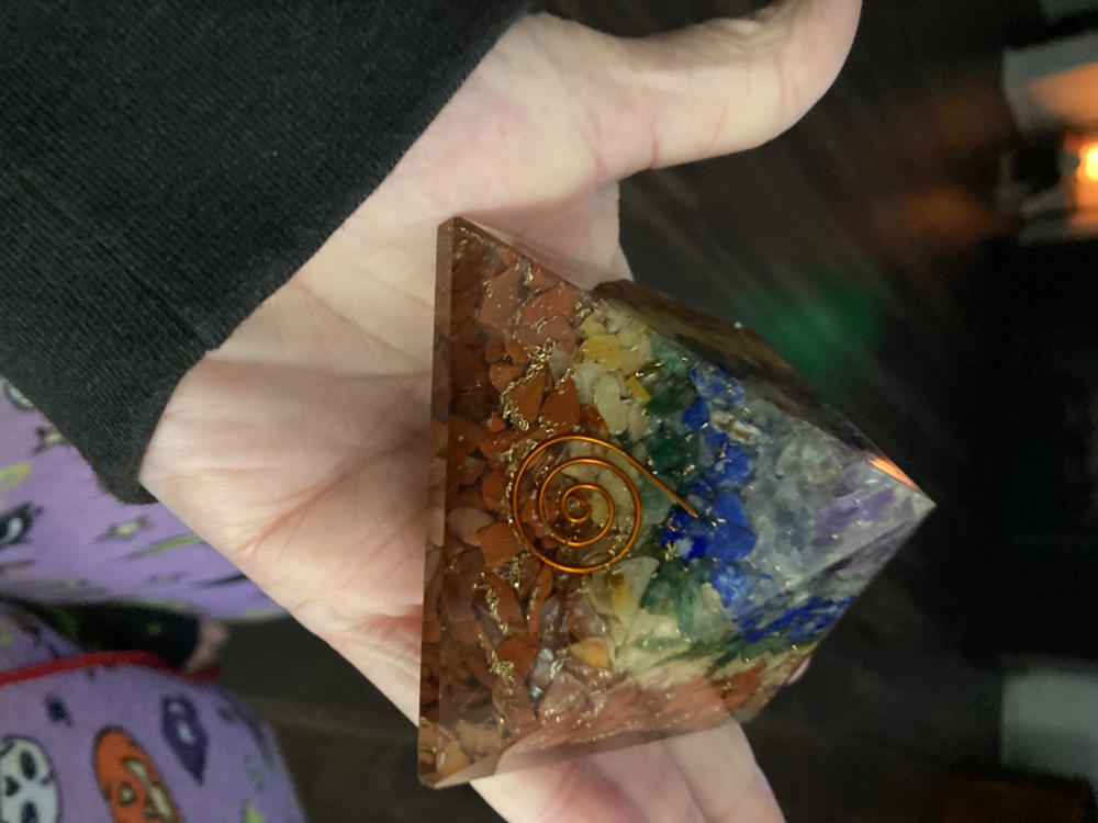 Chakra Orgone Pyramid - Customer Photo From Sherry Stone