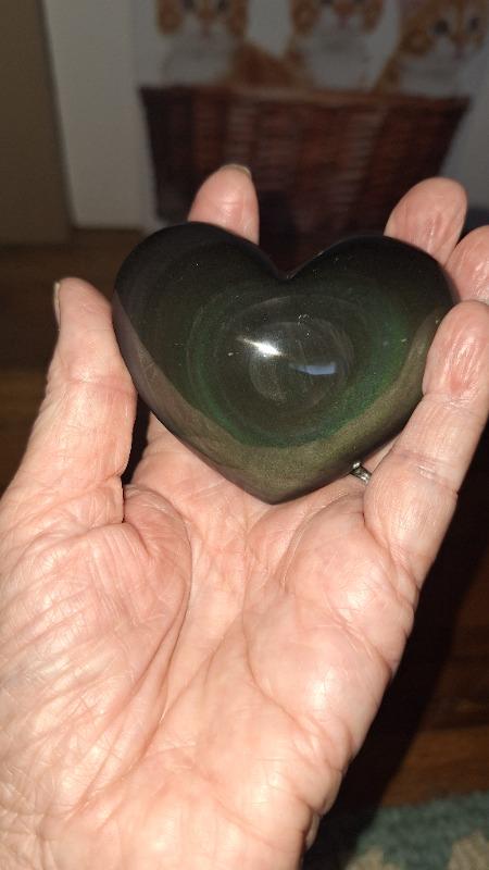 Rainbow Obsidian Heart - Customer Photo From Linda H.