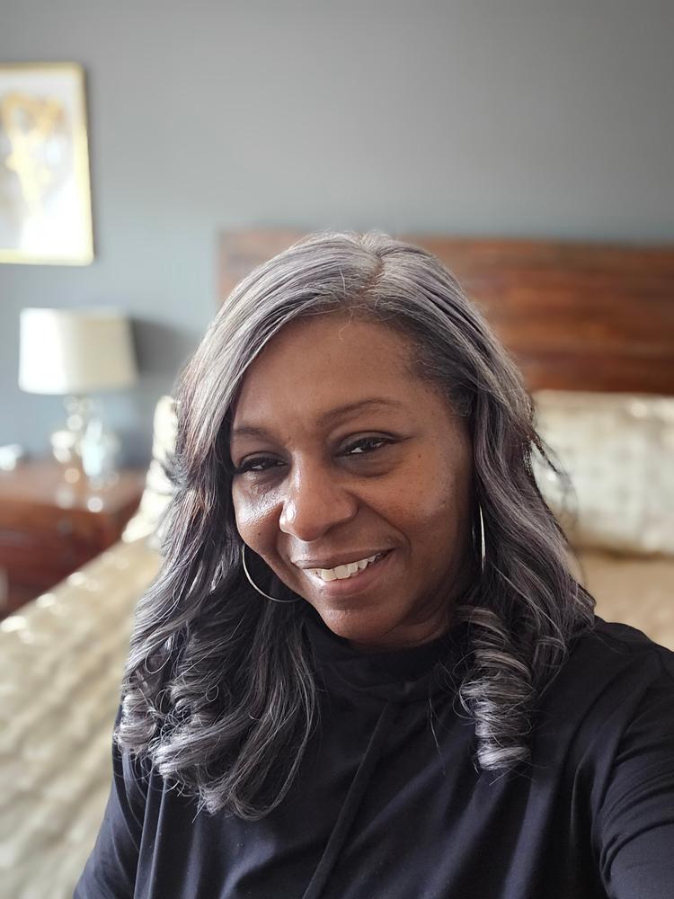 Gorgeous Gray Relaxed Natural - Natural Hair Extensions - Customer Photo From RaNae