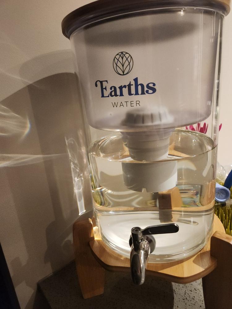 9L Glass Benchtop Alkaline Water Filter - Natural Bamboo - Customer Photo From JESSIE LUTZ