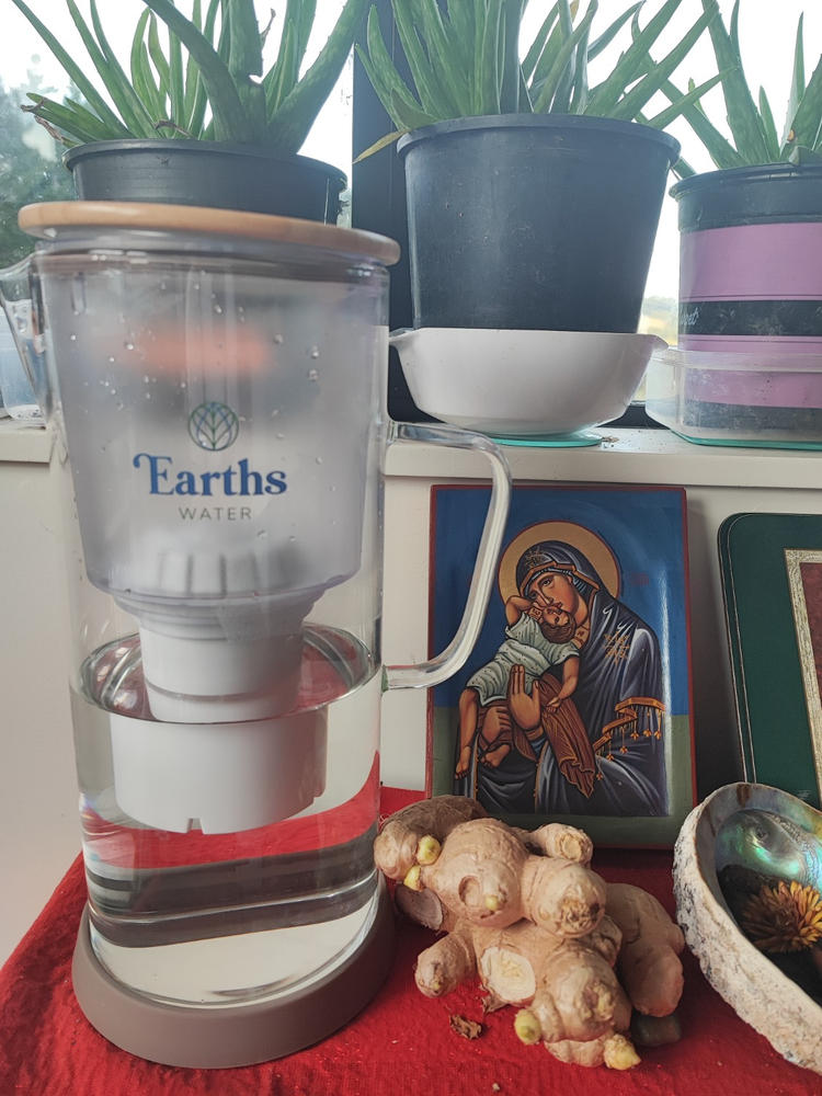 3.5L Glass Carafe Alkaline Water Filter - Natural - Customer Photo From denisa diaconescu