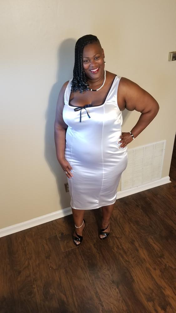 Plus size satin midi dress best sale