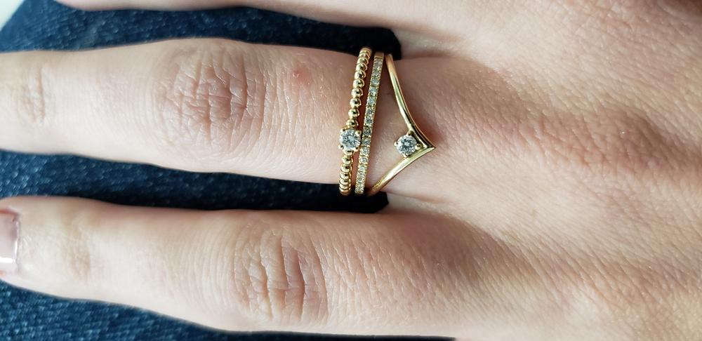14K Gold Chevron Diamond Ring – FERKOS FJ