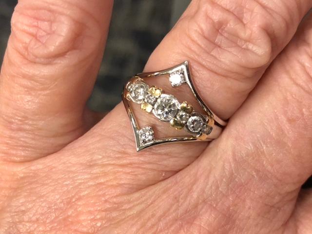 14K Gold Chevron Diamond Ring – FERKOS FJ