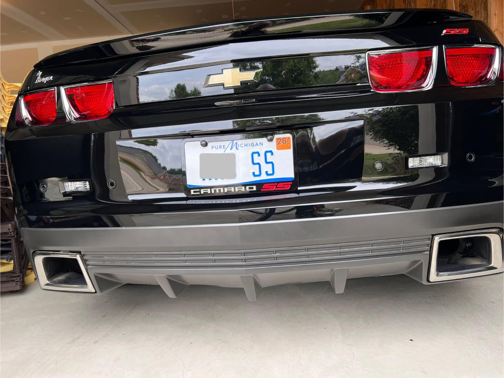 2 Black License Plate Frames For Chevy Camaro RS – Universal 4-Hole Aluminum Frames With Logo Sticker - View #8