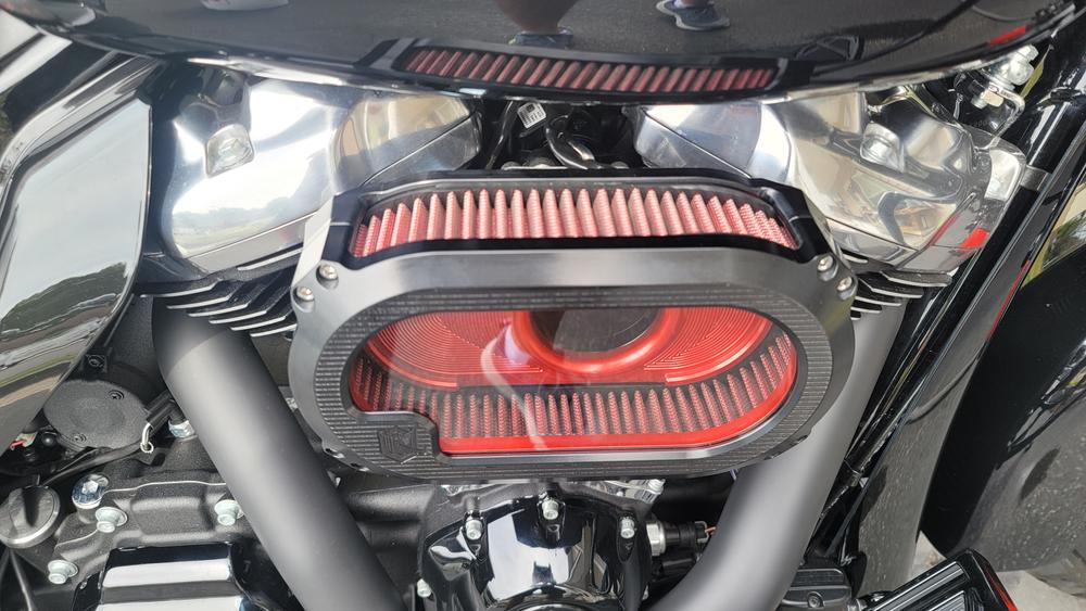 NXT-01BR Next Level Air Cleaner Kit, Black/Red Anodized - Customer Photo From James Dunn