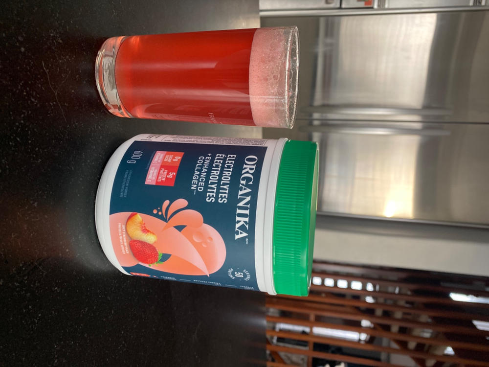 Electrolytes + Enhanced Collagen - Juicy Strawberry Peach 600 g - Customer Photo From Leanne Michaud