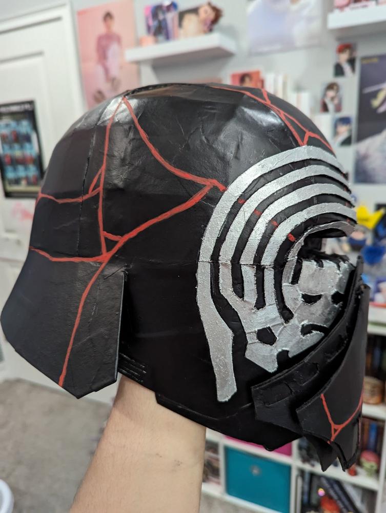 Kylo Ren Helmet TEMPLATES for cardboard DIY - Customer Photo From Whitehurst