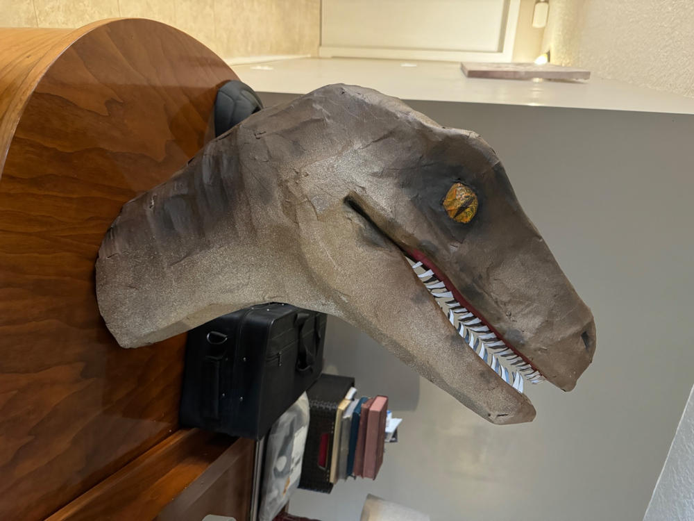 Velociraptor Head TEMPLATES for cardboard DIY - Customer Photo From David B. Roberts