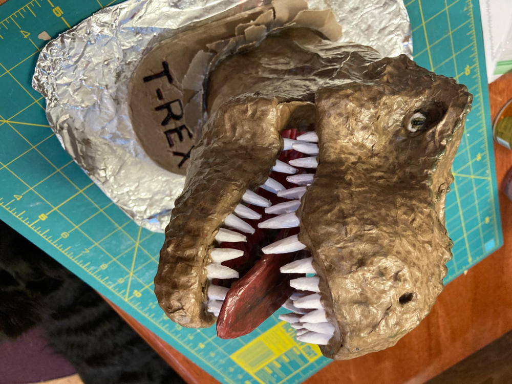 Mini T-Rex Head TEMPLATES for cardboard DIY - Customer Photo From Katherine Dockerty