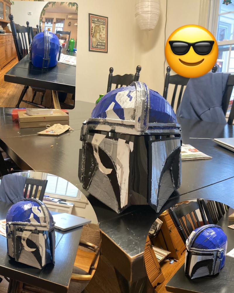 New Mandalorian Helmet TEMPLATES for cardboard DIY - Customer Photo From Edmund Torgerson