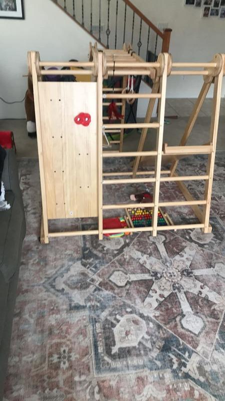 Chestnut - Outdoor and Indoor 8-in-1 Jungle Gym for Toddlers Playset - Customer Photo From Elenaelena