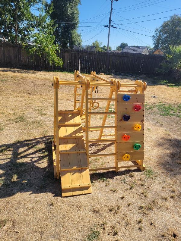 Chestnut - Outdoor and Indoor 8-in-1 Jungle Gym for Toddlers Playset - Customer Photo From Cody L.