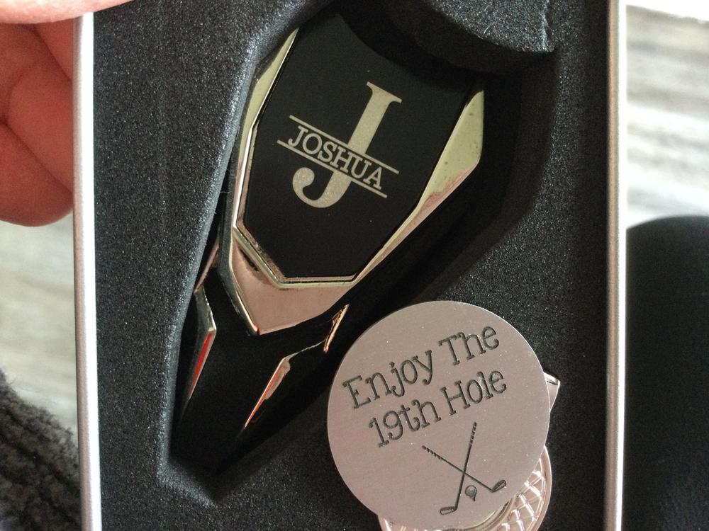 Personalized Divot Tool and Golf Ball Marker Groomsmen Best Man Gifts for Men - Groomsman Proposal Gift for Him - Custom Engraved Golf Gifts - Customer Photo From Rebecca Fay