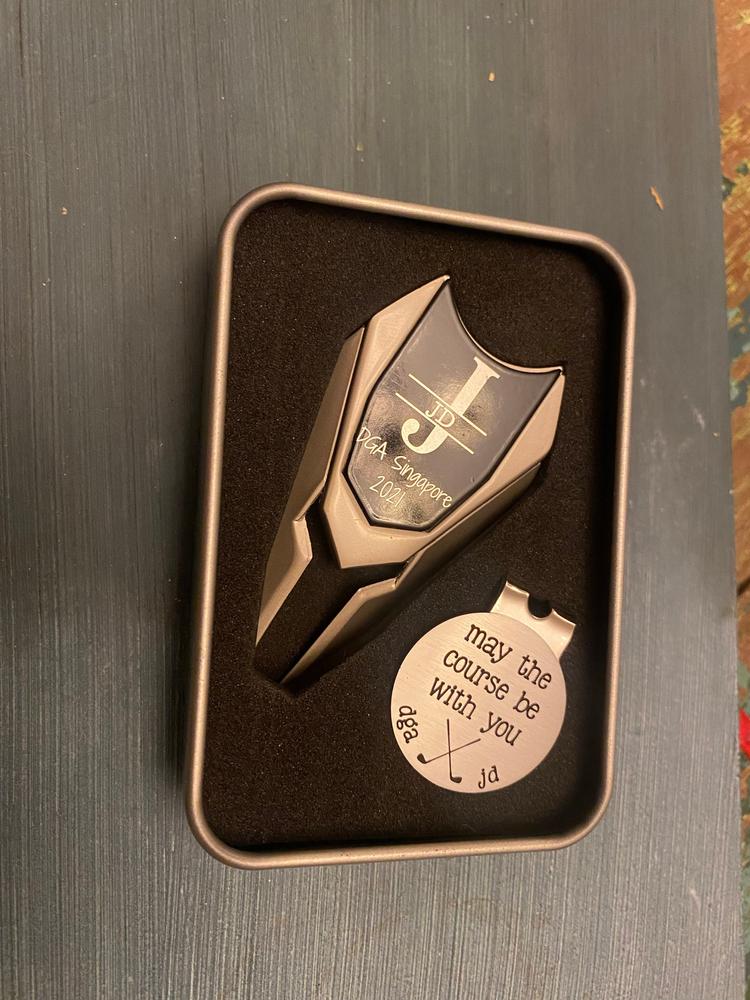 Personalized Divot Tool and Golf Ball Marker Groomsmen Best Man Gifts for Men - Groomsman Proposal Gift for Him - Custom Engraved Golf Gifts - Customer Photo From Rao Deckow