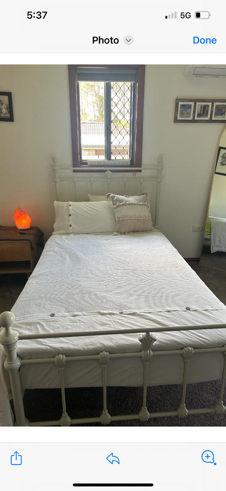 Valarie White Metal Bed Frame - Customer Photo From Debbie Byrne