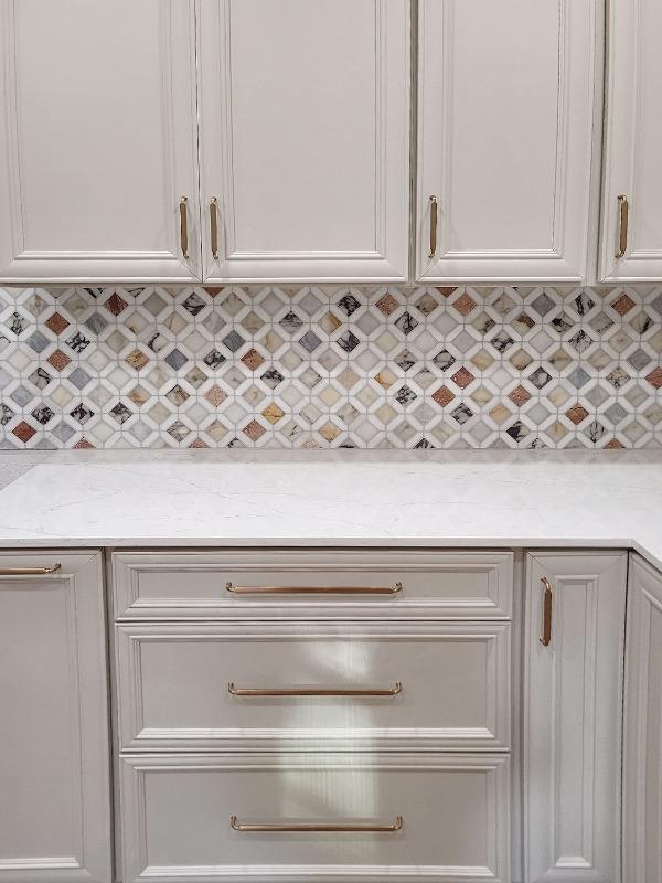 Multi Color Marble Diamond Backsplash Tile - BA6313 - Customer Photo From Taylor Bley