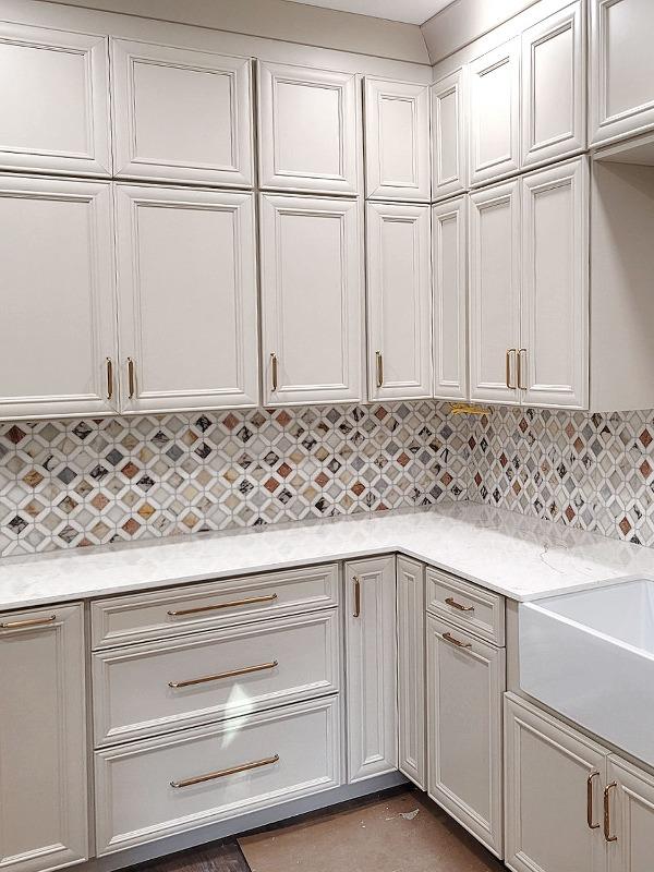 Multi Color Marble Diamond Backsplash Tile - BA6313 - Customer Photo From Taylor Bley