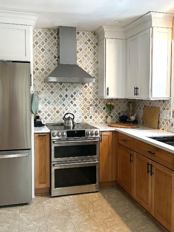 Multi Color Marble Diamond Backsplash Tile - BA6313 - Customer Photo From Lois Wittmann
