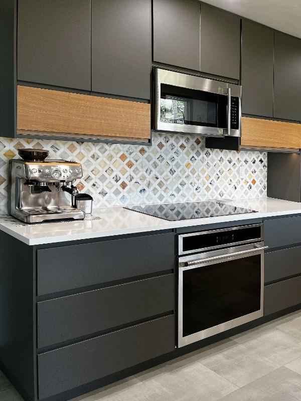 Multi Color Marble Diamond Backsplash Tile - BA6313 - Customer Photo From T Maier