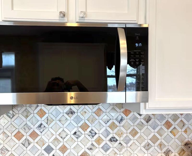 Multi Color Marble Diamond Backsplash Tile - BA6313 - Customer Photo From Dawn Schuch
