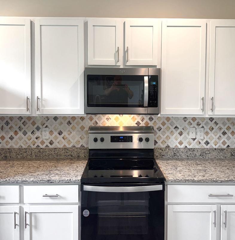 Multi Color Marble Diamond Backsplash Tile - BA6313 - Customer Photo From Dave was here
