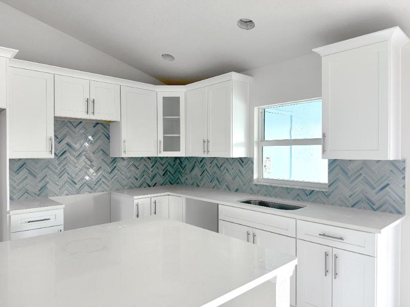 Blue Textured Glass Herringbone Mosaic Tile - BA5507 LOT-A - Customer Photo From Elijah Sizemore