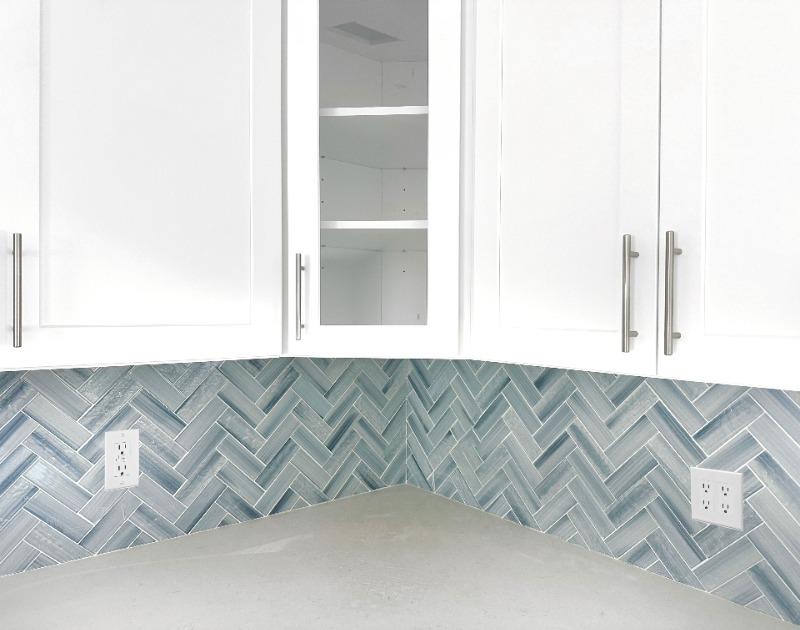Blue Textured Glass Herringbone Mosaic Tile - BA5507 LOT-A - Customer Photo From Elijah Sizemore