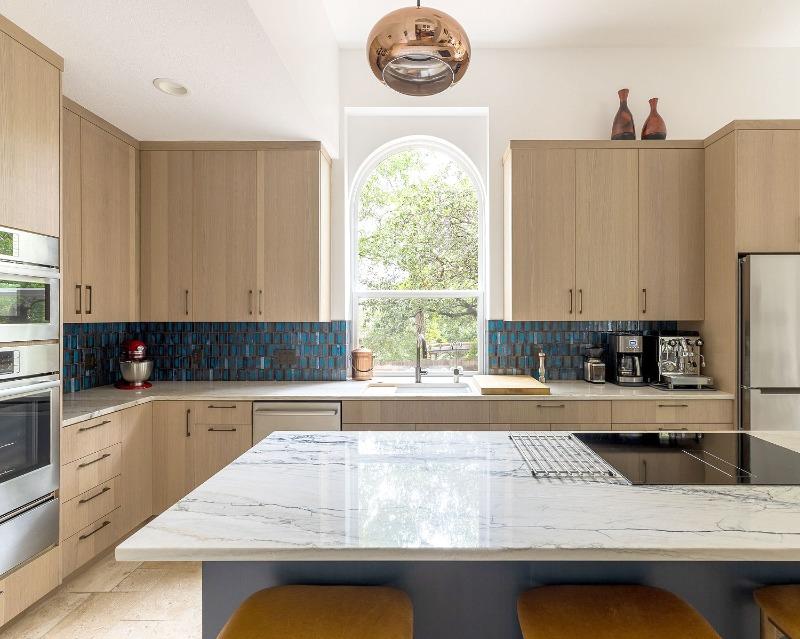 Blue Rustic Glass Backsplash Tile - BA6204 - Customer Photo From Sanjay Rana