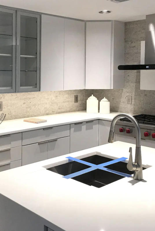 Blue Rustic Glass Backsplash Tile - BA6204 - Customer Photo From Sanjay Rana