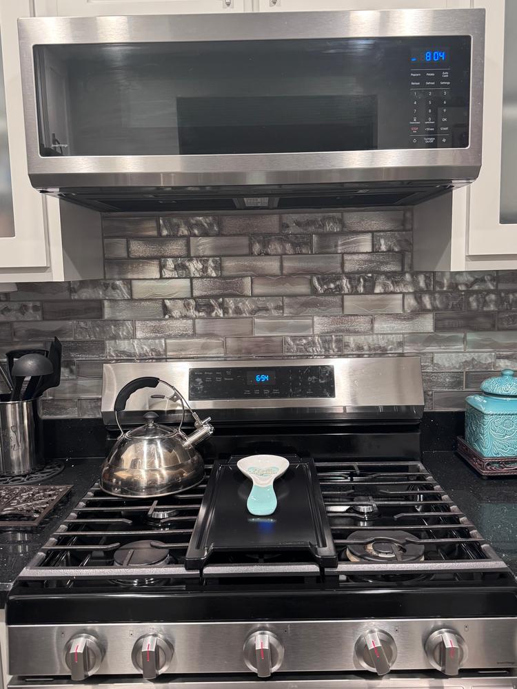 Space Brown Subway Glass Backsplash Tile - BA6201 - Customer Photo From Liz L. James