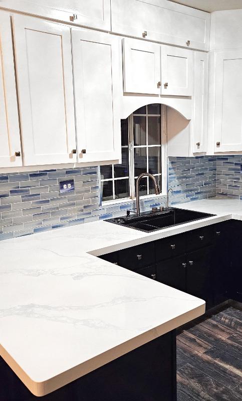 Ocean Blue Textured Glass Subway Tile – BA5507 LOT-C - Customer Photo From David