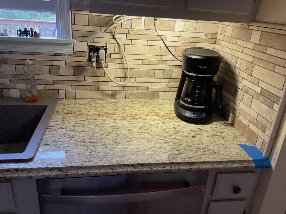 Multicolor Light Medium Travertine Subway Mosaic tile - BA1024 - Customer Photo From James McCleery