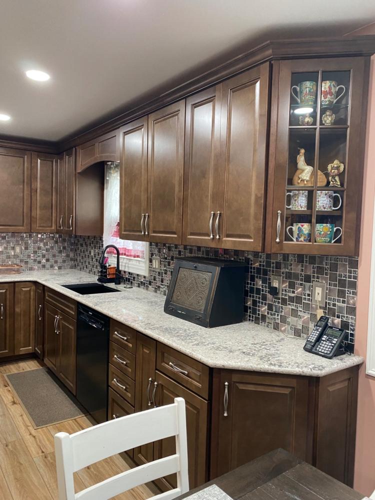 Glass Metal Gray Copper Mosaic Backsplash Tile - BA62010 - Customer Photo From Renee Pondillo