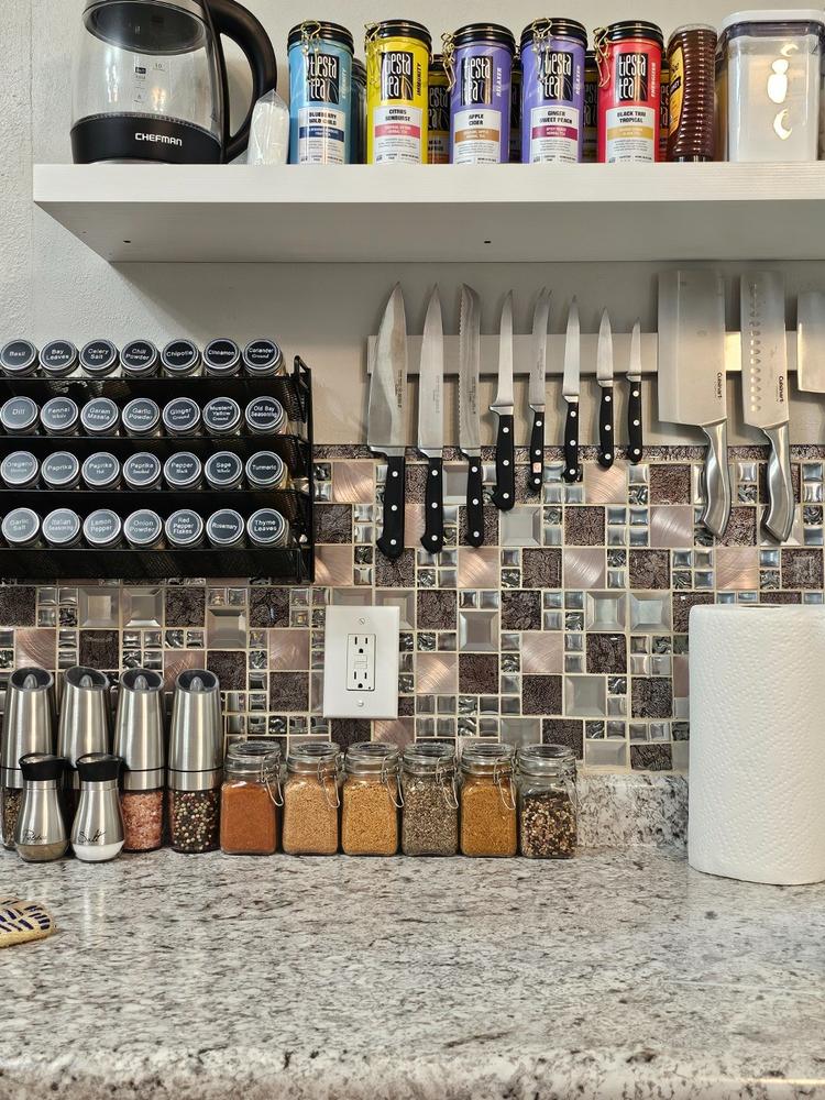 Glass Metal Gray Copper Mosaic Backsplash Tile - BA62010 - Customer Photo From Holly A Schnieders