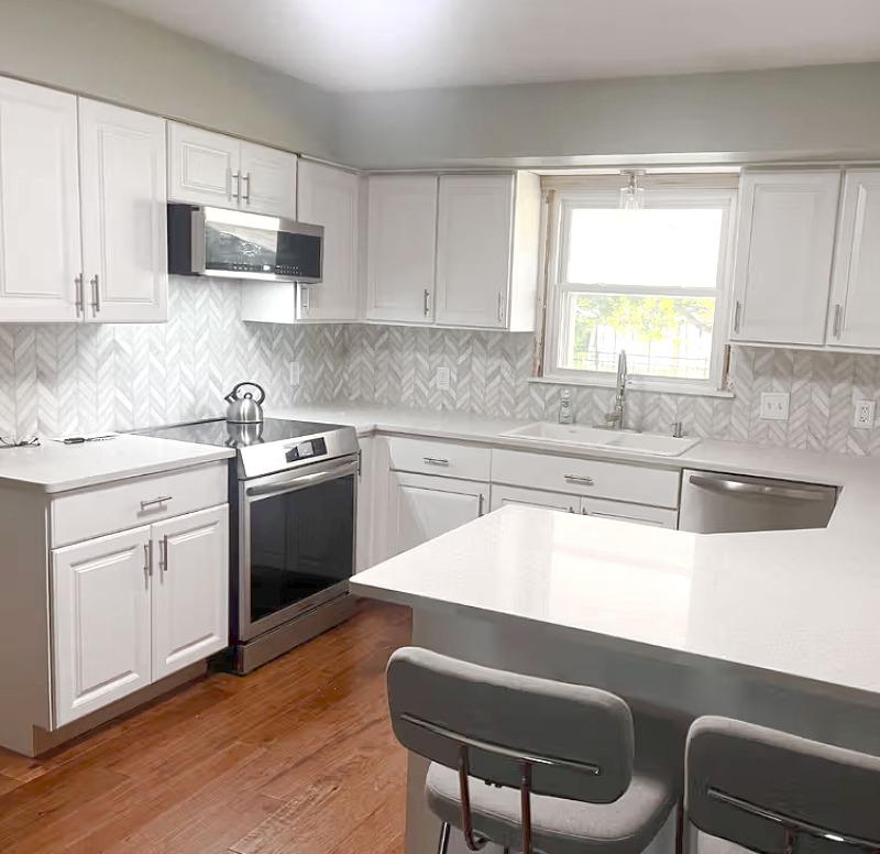 White Modern Marble Chevron tile with Multiple Textures - BA631613 - Customer Photo From Vanessa Lovlie