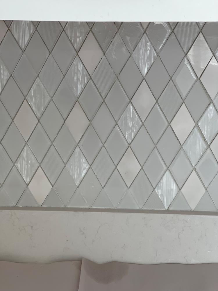 Elegant Shell Glass Marble Rhomboid Mosaic Tile - BA62046 - Customer Photo From Kay Leonard