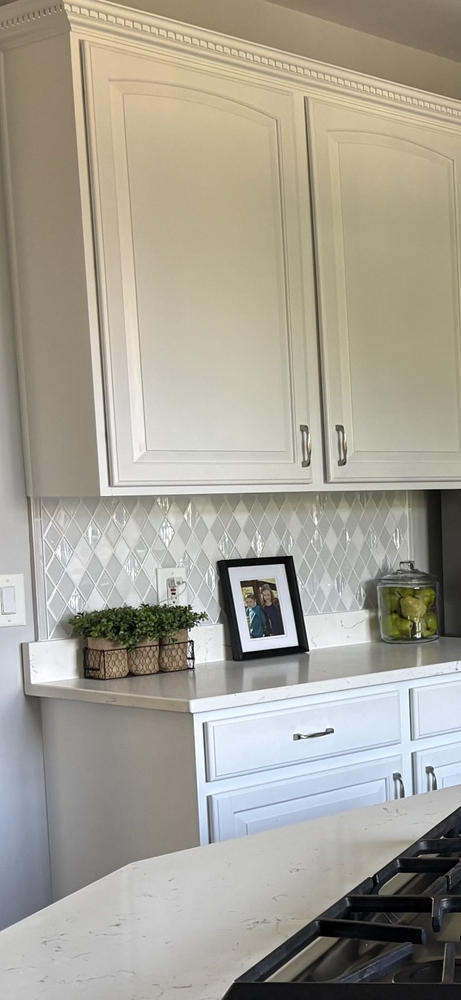 Elegant Shell Glass Marble Rhomboid Mosaic Tile - BA62046 - Customer Photo From Julie Herron