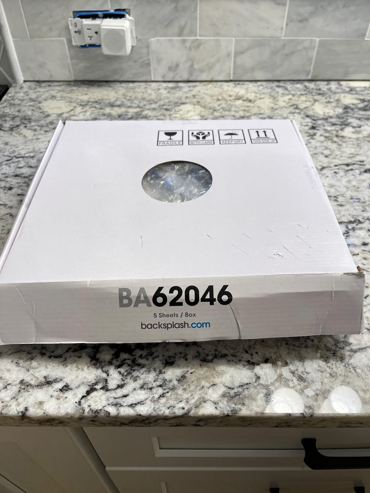 Elegant Shell Glass Marble Rhomboid Mosaic Tile - BA62046 - Customer Photo From Donna W.