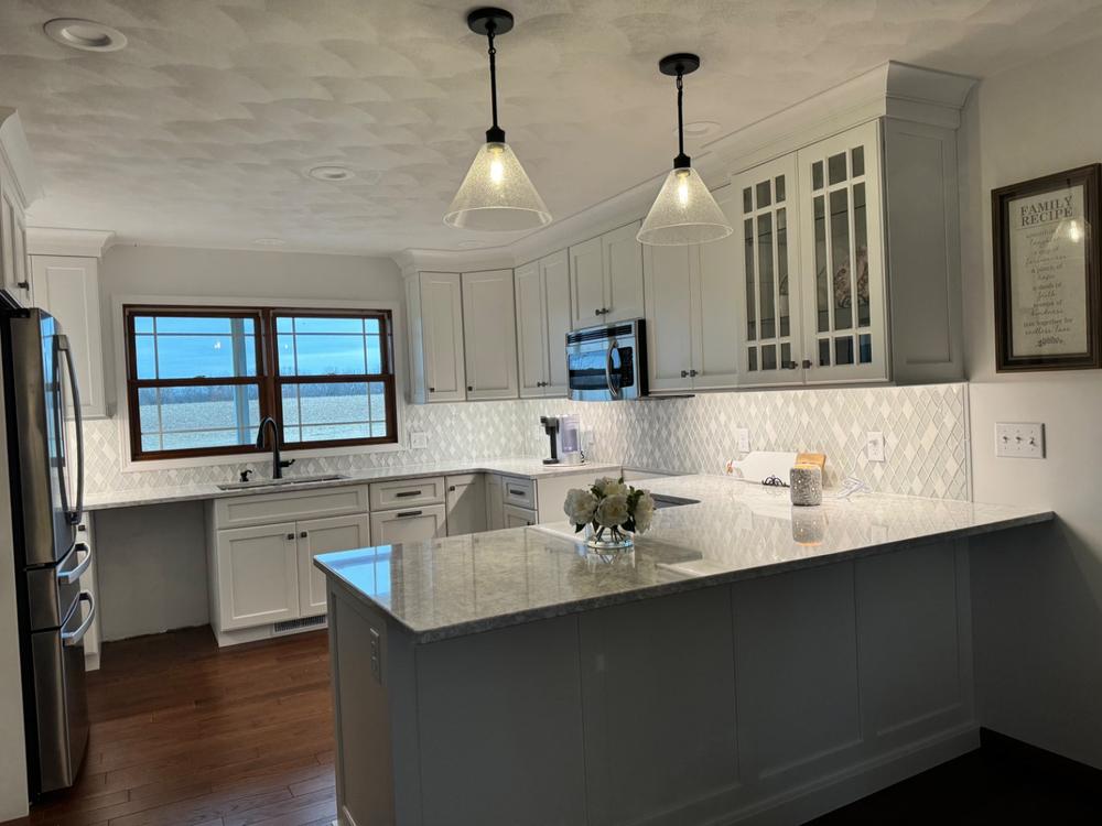 Elegant Shell Glass Marble Rhomboid Mosaic Tile - BA62046 - Customer Photo From Christine Nelson