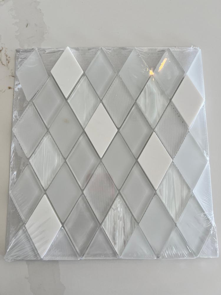 Elegant Shell Glass Marble Rhomboid Mosaic Tile - BA62046 - Customer Photo From Stephanie Feeney