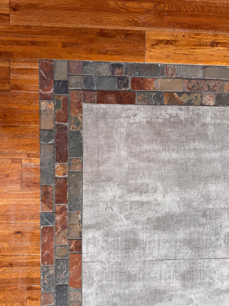 Rusty Brown Slate Mosaic Backsplash Tile - BA1063 - Customer Photo From Andrea Weir