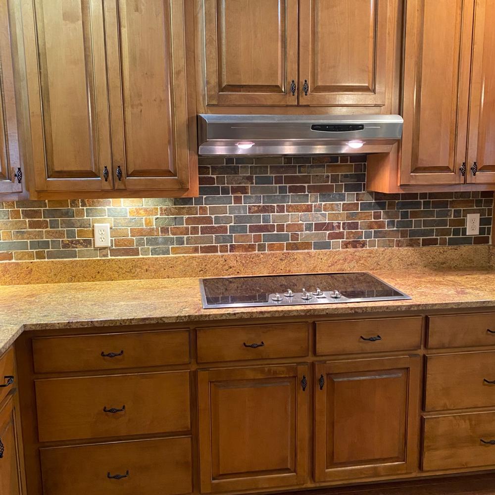 Rusty Brown Slate Mosaic Backsplash Tile - BA1063 - Customer Photo From Rick Gale