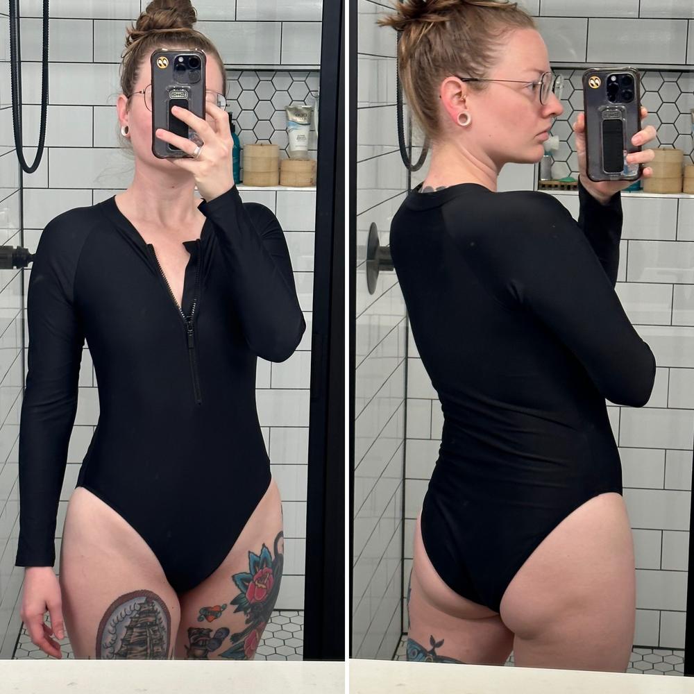 Long sleeve black one piece online