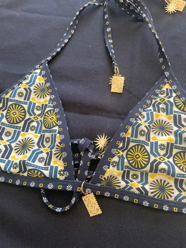 Quinn Top in Ace Ribbed Shimmer - Triangle Bikini