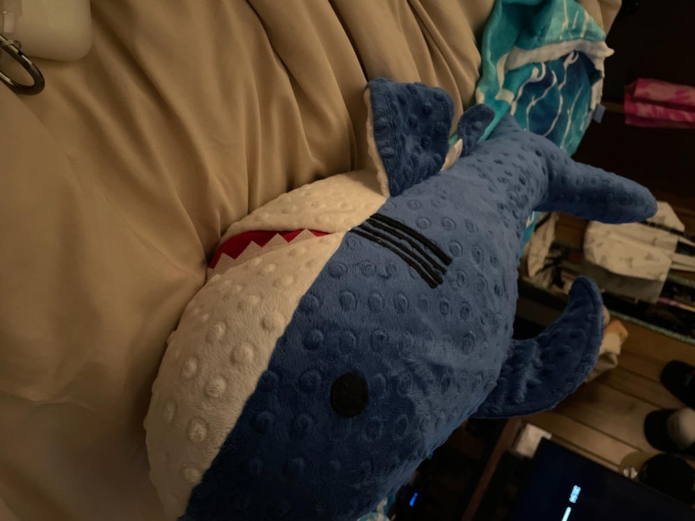 Peaceful Pals - Sheldon the Weighted Snuggle Shark - Customer Photo From Jamie Butler